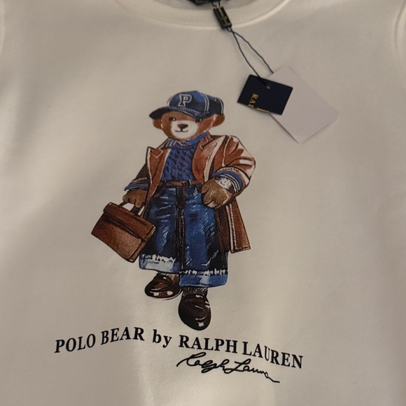 Ralph Lauren Cream Polo Bear Sweater - Picture 2 of 3